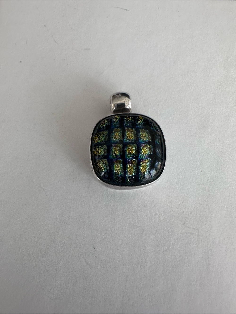 Sterling Silver 925 Fused Dichroic Glass Pendant